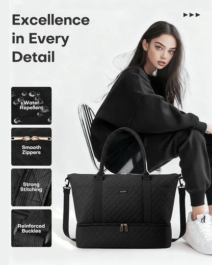 Travel Duffel Bag - Weekender Bags for Women, Carry On Gym Tote Bags