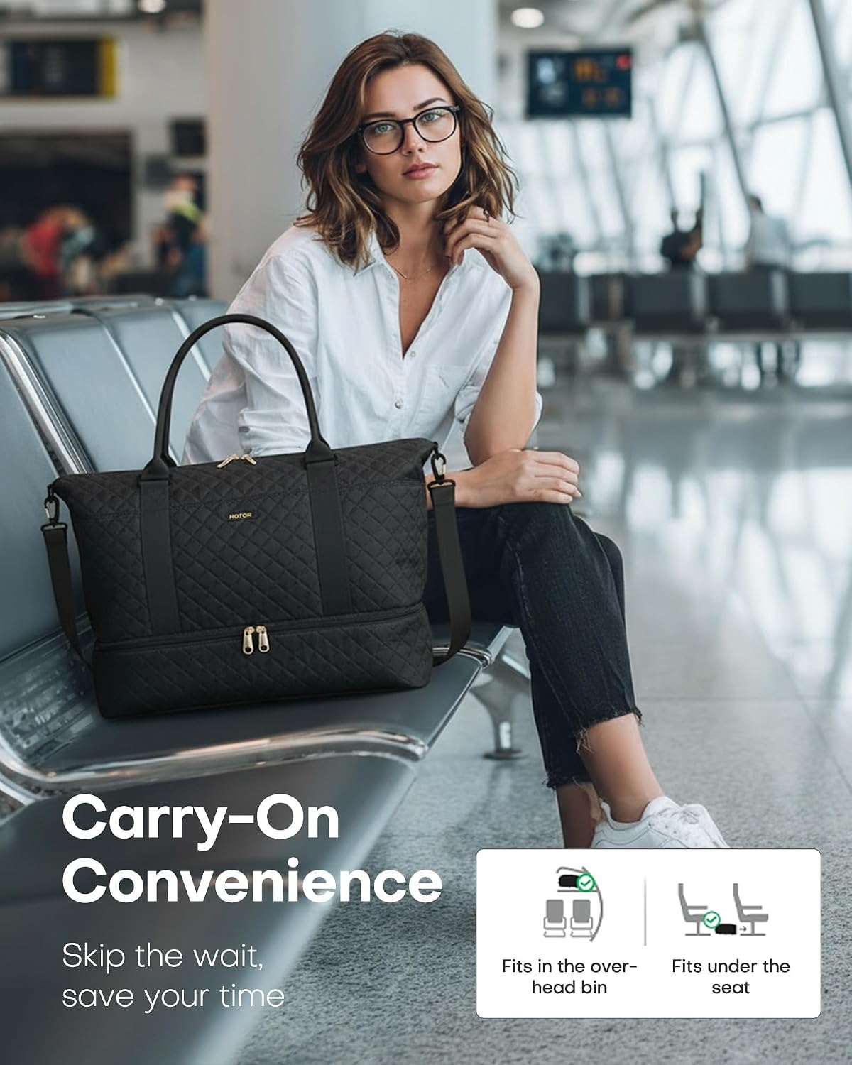 Travel Duffel Bag - Weekender Bags for Women, Carry On Gym Tote Bags
