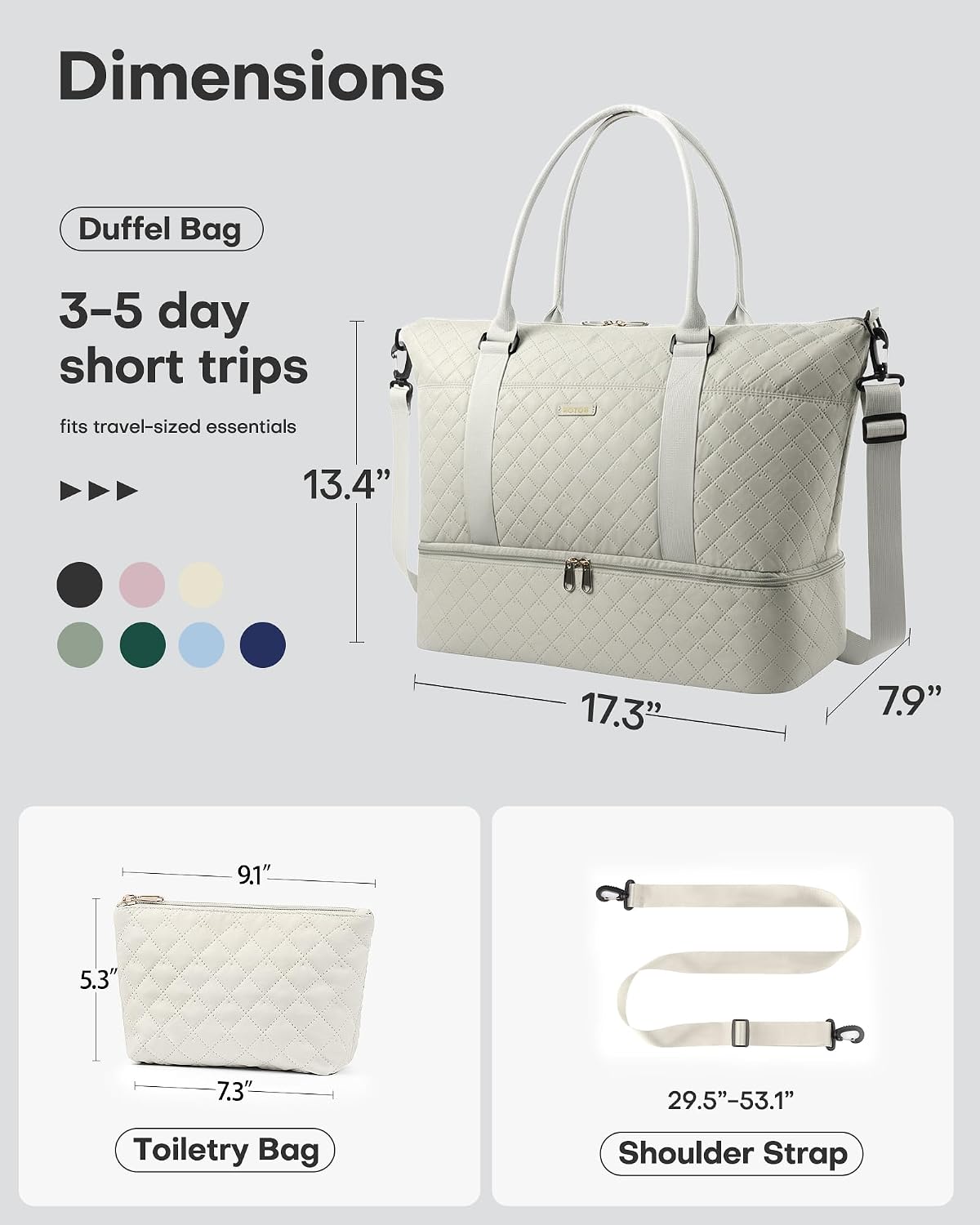 Travel Duffel Bag - Weekender Bags for Women, Carry On Gym Tote Bags