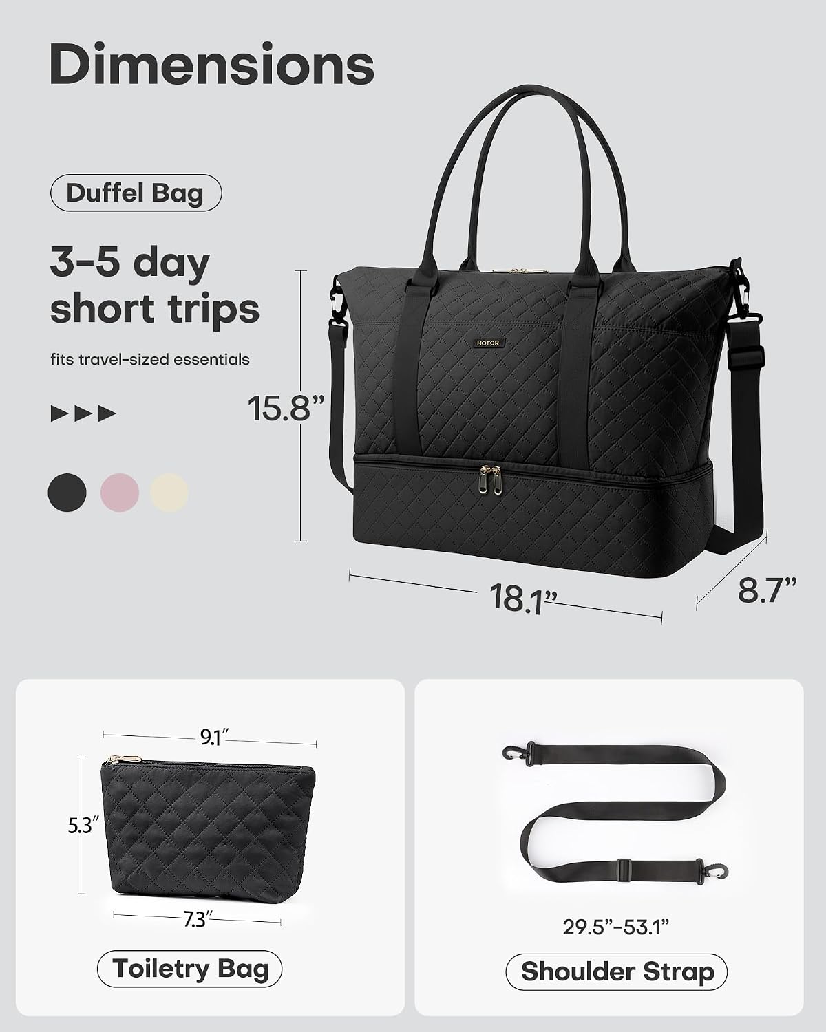 Travel Duffel Bag - Weekender Bags for Women, Carry On Gym Tote Bags