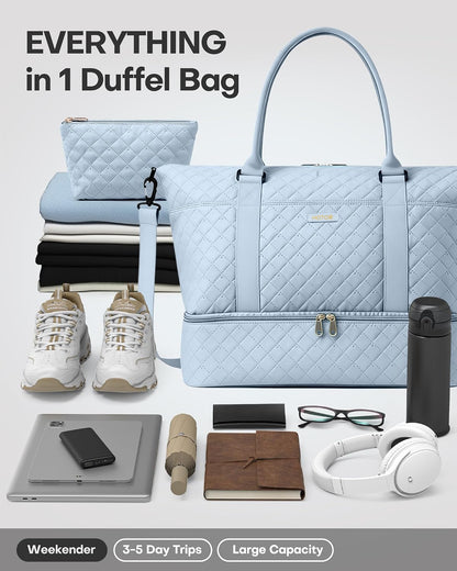 Travel Duffel Bag - Weekender Bags for Women, Carry On Gym Tote Bags