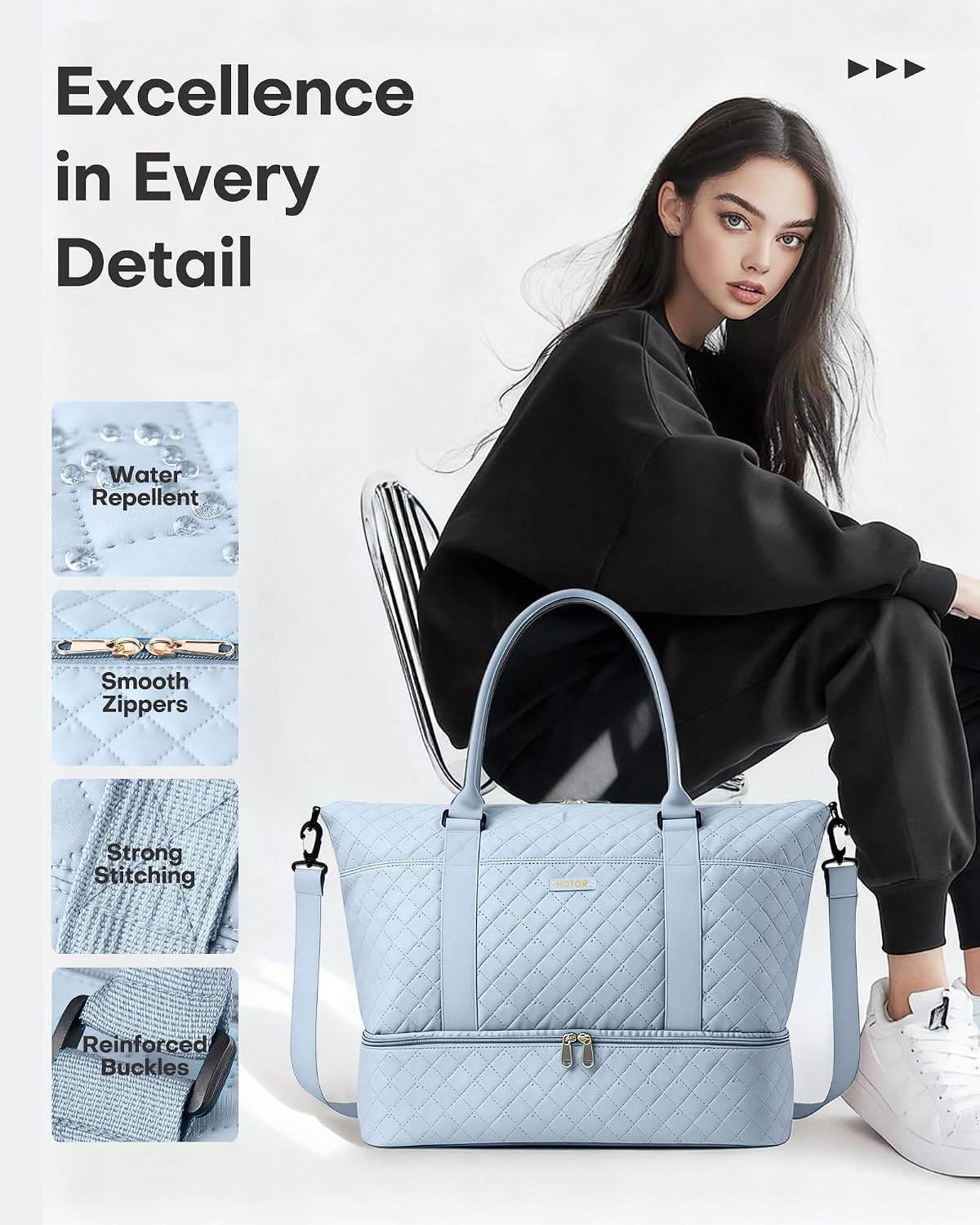 Travel Duffel Bag - Weekender Bags for Women, Carry On Gym Tote Bags