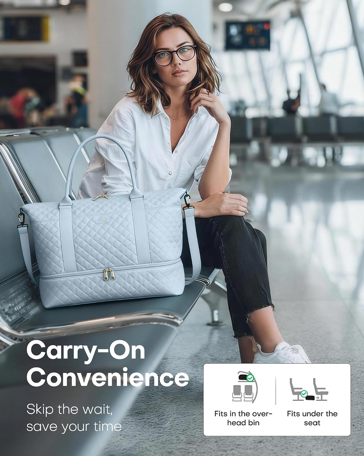 Travel Duffel Bag - Weekender Bags for Women, Carry On Gym Tote Bags
