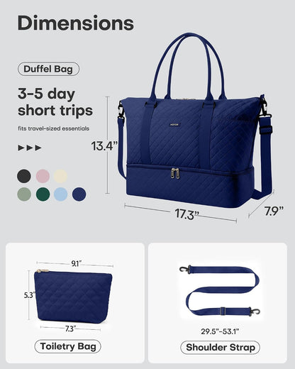 Travel Duffel Bag - Weekender Bags for Women, Carry On Gym Tote Bags