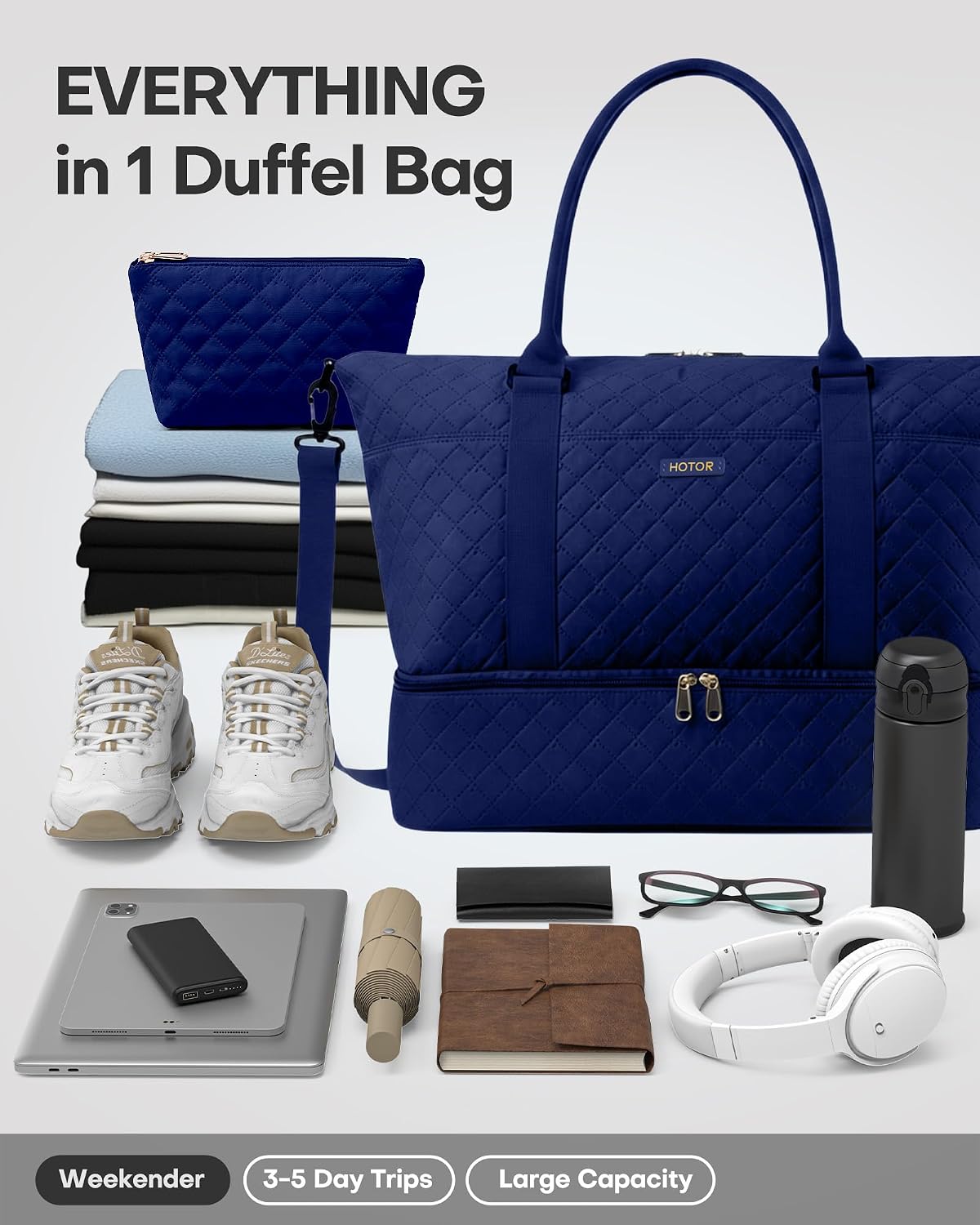 Travel Duffel Bag - Weekender Bags for Women, Carry On Gym Tote Bags