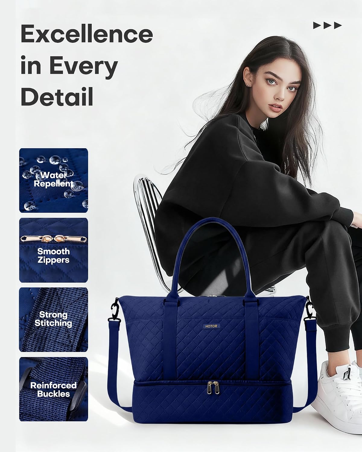 Travel Duffel Bag - Weekender Bags for Women, Carry On Gym Tote Bags