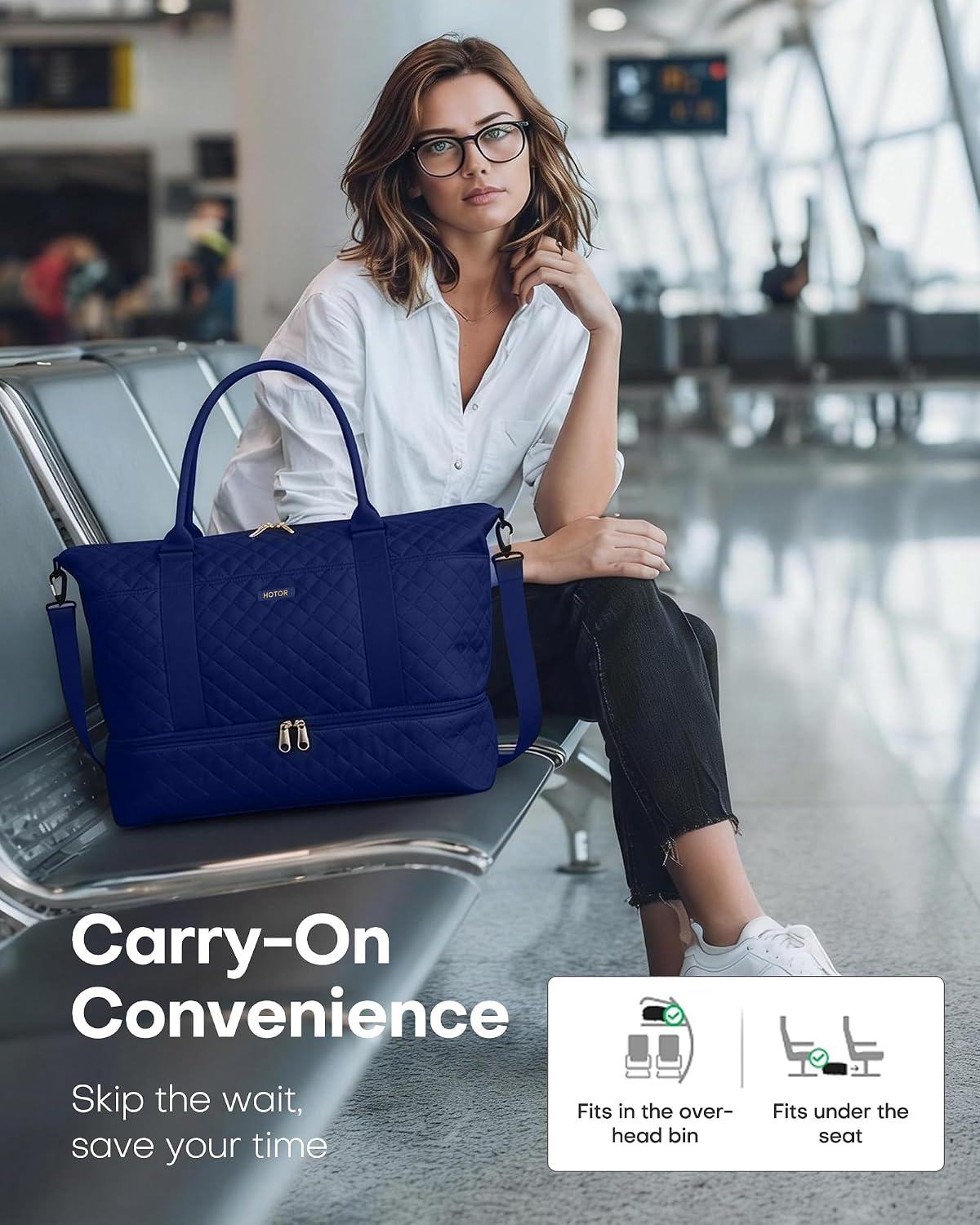 Travel Duffel Bag - Weekender Bags for Women, Carry On Gym Tote Bags