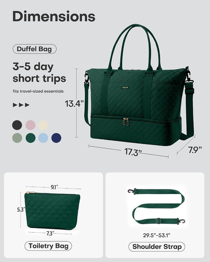 Travel Duffel Bag - Weekender Bags for Women, Carry On Gym Tote Bags