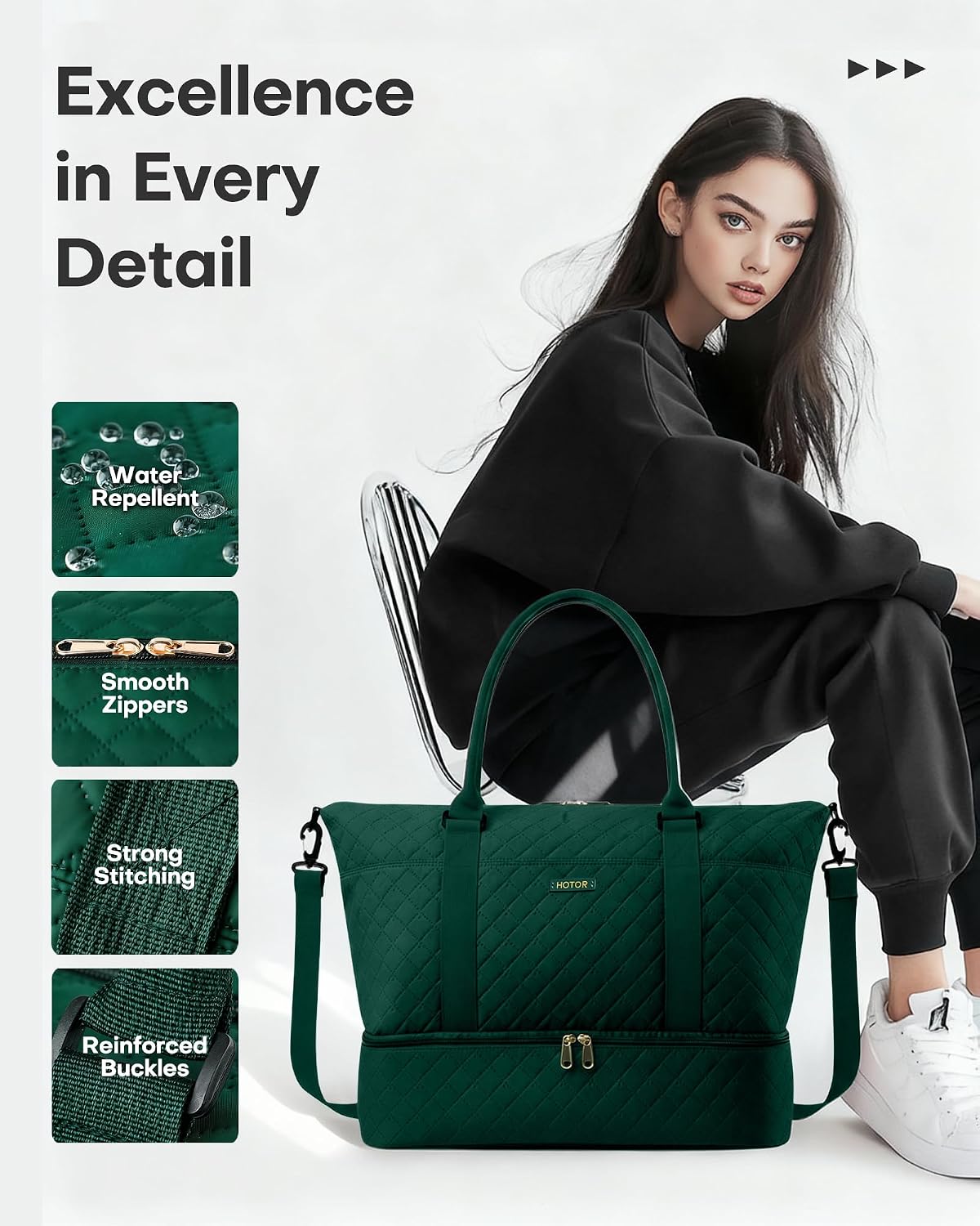 Travel Duffel Bag - Weekender Bags for Women, Carry On Gym Tote Bags