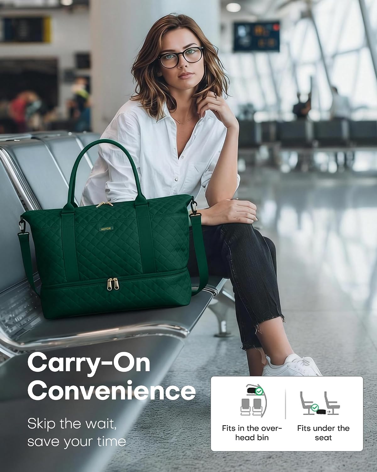 Travel Duffel Bag - Weekender Bags for Women, Carry On Gym Tote Bags