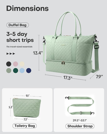 Travel Duffel Bag - Weekender Bags for Women, Carry On Gym Tote Bags