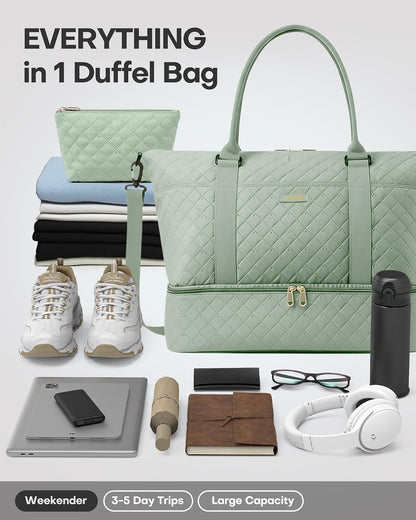 Travel Duffel Bag - Weekender Bags for Women, Carry On Gym Tote Bags