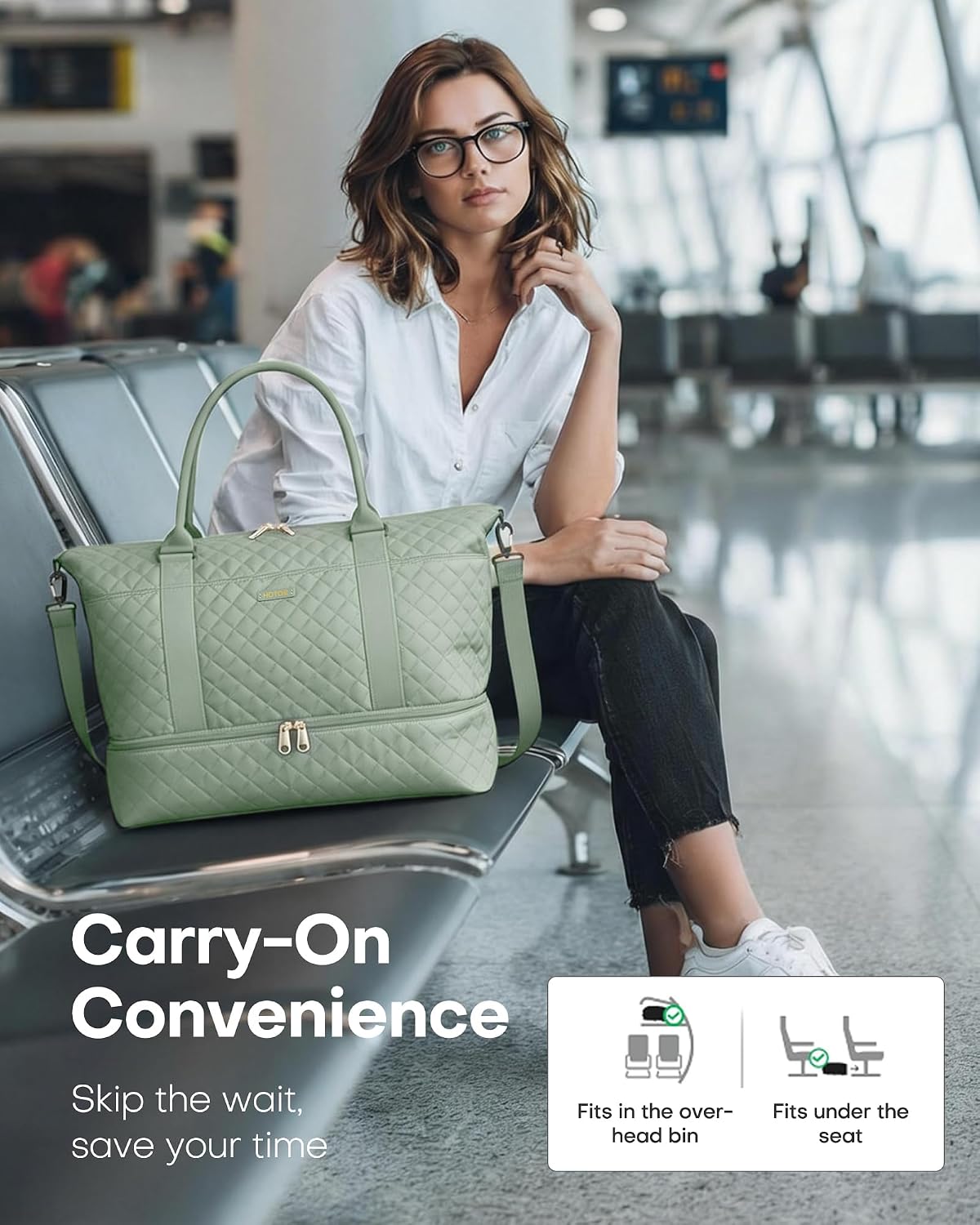 Travel Duffel Bag - Weekender Bags for Women, Carry On Gym Tote Bags