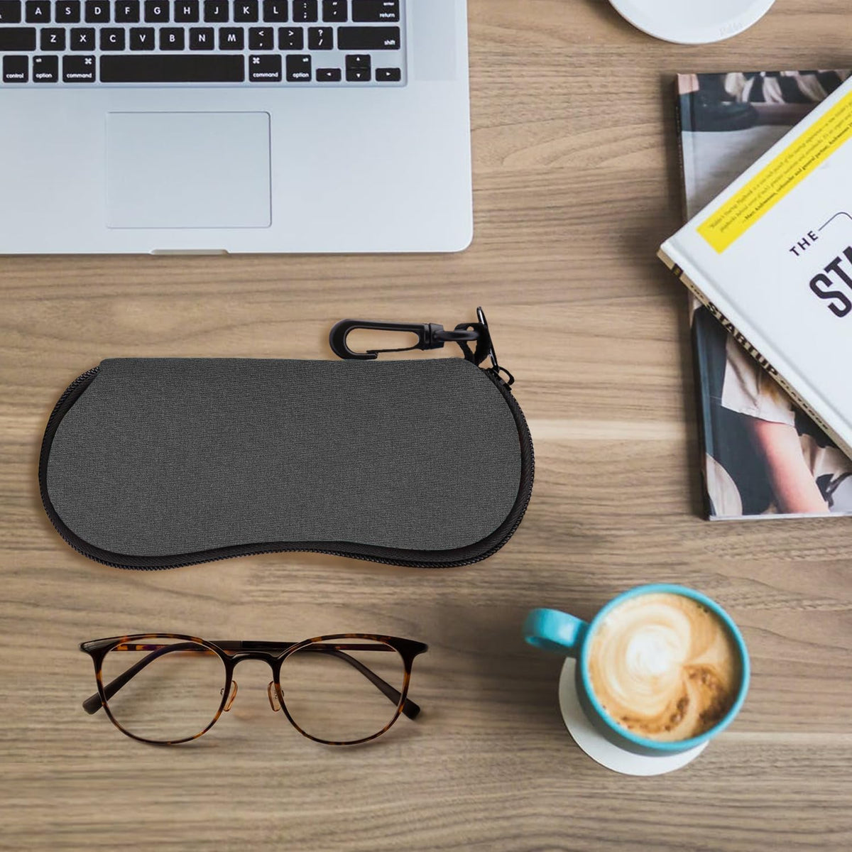 Sunglasses Soft Case Ultra Light Neoprene Zipper Eyeglass Case for Men Women - Colors B