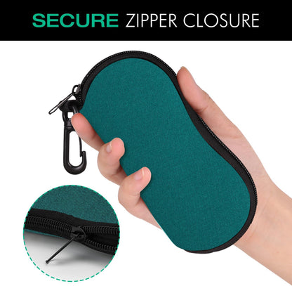 Sunglasses Soft Case Ultra Light Neoprene Zipper Eyeglass Case for Men Women - Colors B
