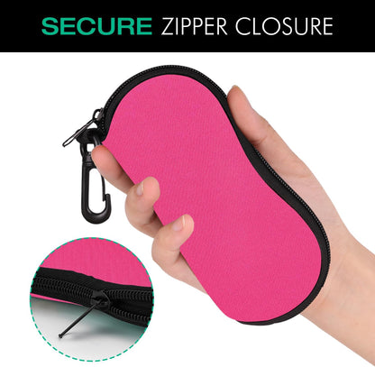 Sunglasses Soft Case Ultra Light Neoprene Zipper Eyeglass Case for Men Women - Colors B