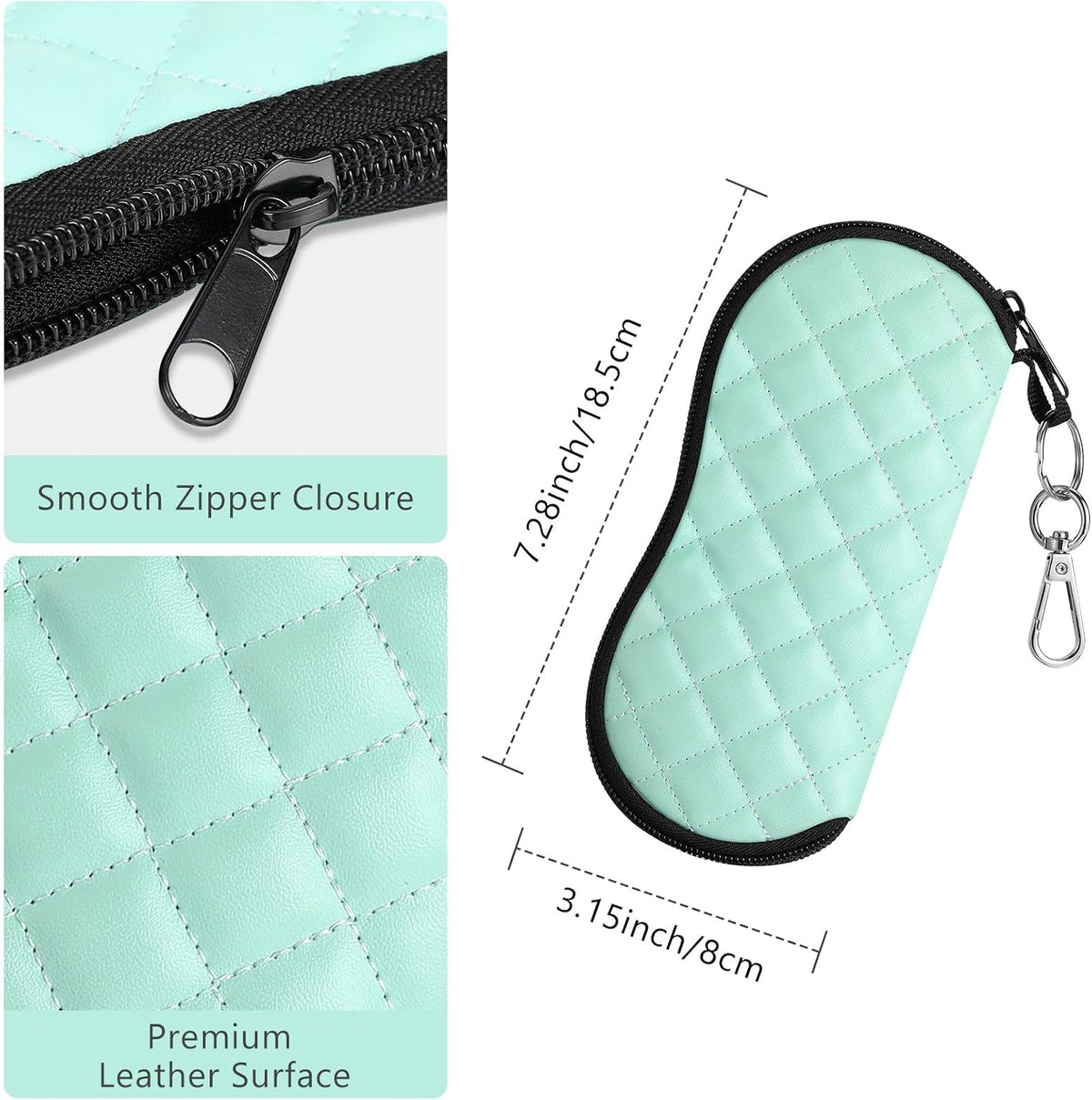 Sunglasses Soft Case Ultra Light Neoprene Zipper Eyeglass Case for Men Women - Colors B