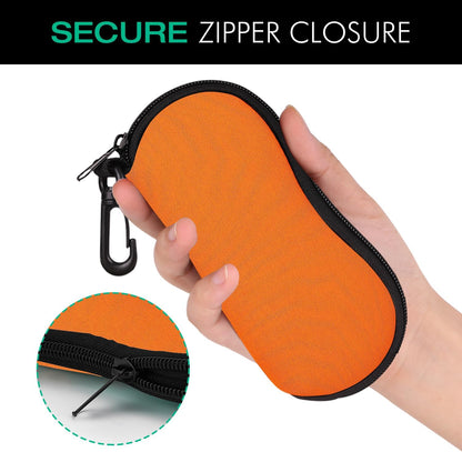Sunglasses Soft Case Ultra Light Neoprene Zipper Eyeglass Case for Men Women - Colors B