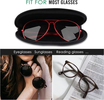 Sunglasses Soft Case Ultra Light Neoprene Zipper Eyeglass Case for Men Women - Colors B
