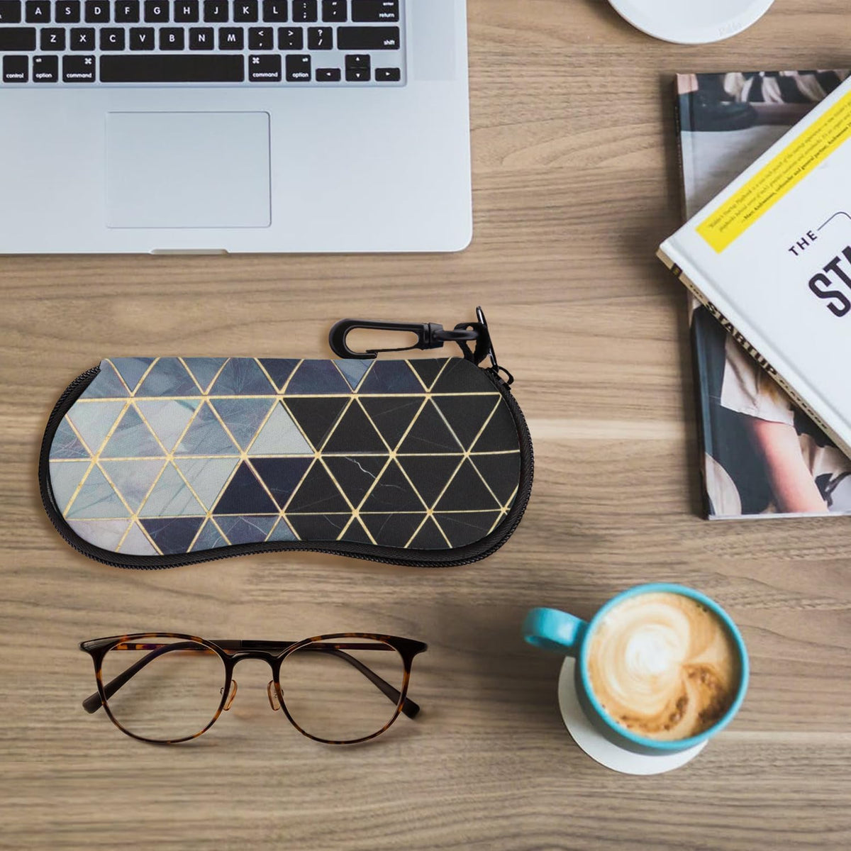 Sunglasses Soft Case Ultra Light Neoprene Zipper Eyeglass Case for Men Women - Colors B