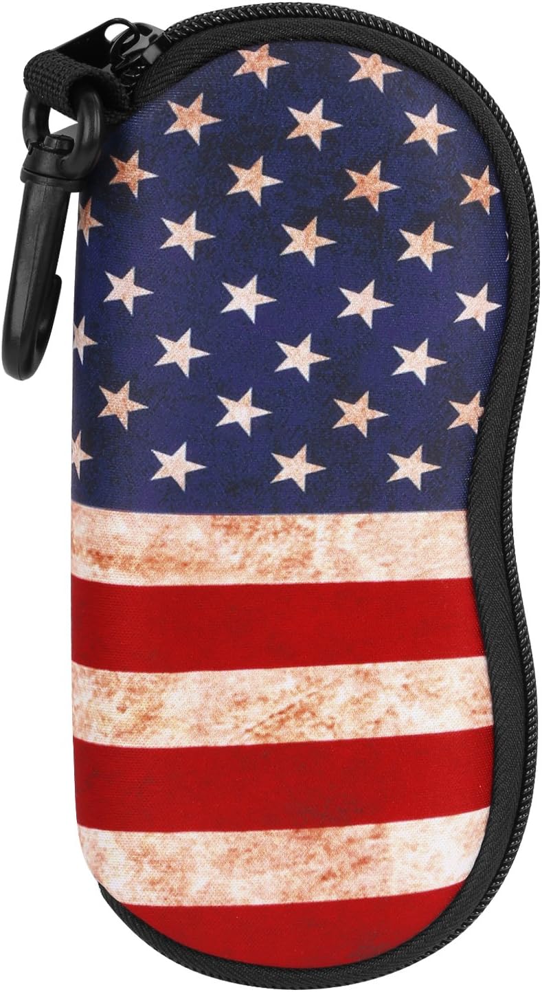 Sunglasses Soft Case Ultra Light Neoprene Zipper Eyeglass Case for Men Women - Colors B