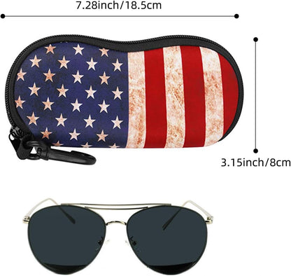 Sunglasses Soft Case Ultra Light Neoprene Zipper Eyeglass Case for Men Women - Colors B