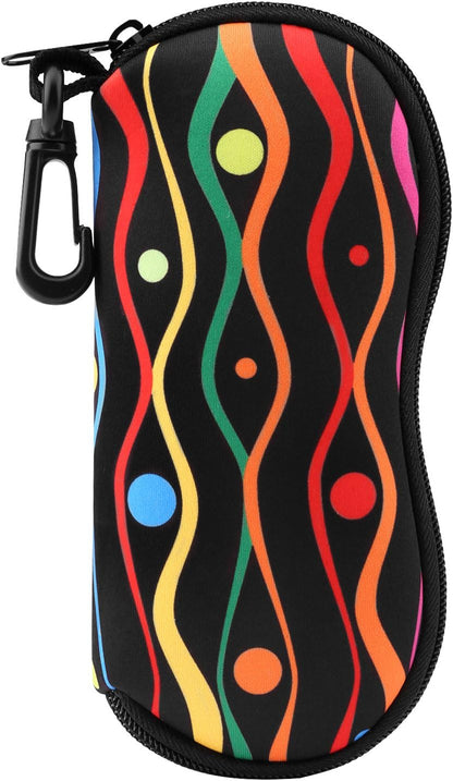 Sunglasses Soft Case Ultra Light Neoprene Zipper Eyeglass Case for Men Women - Colors B