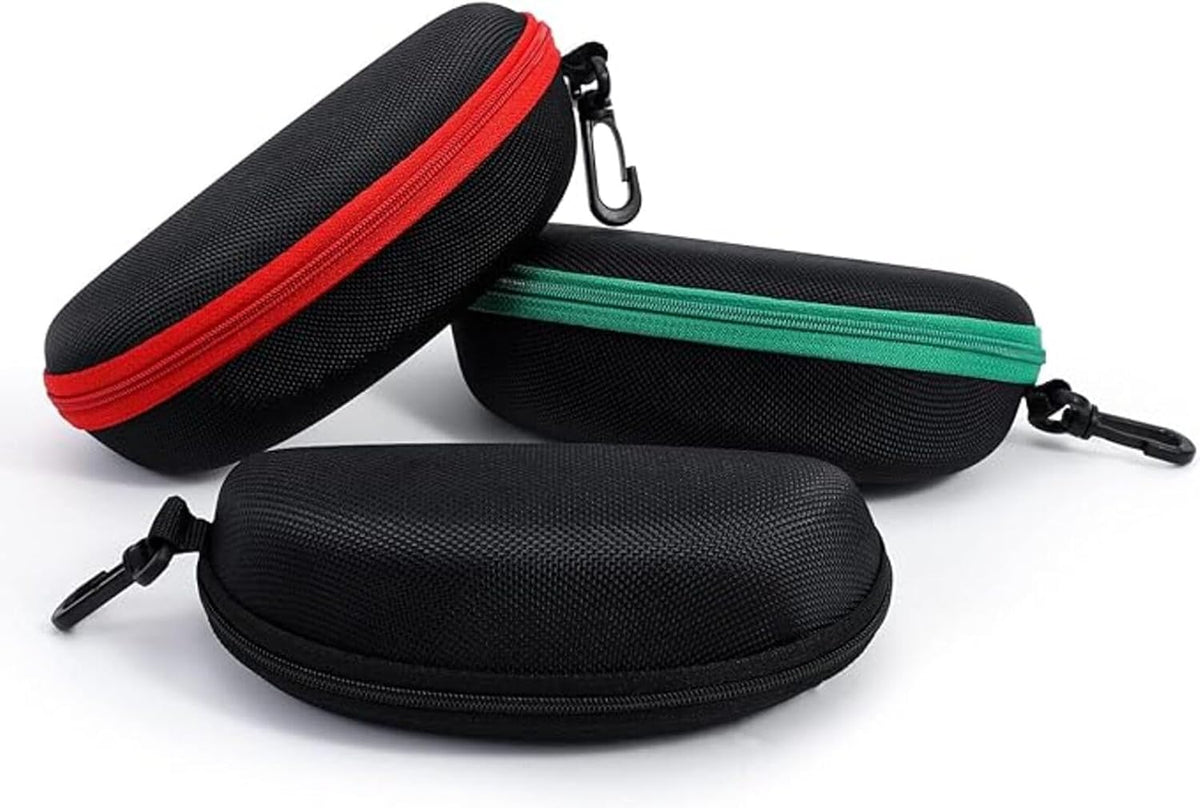 6 Pack Sunglasses Case Portable Travel Zipper Eyeglasses Case With Hook
