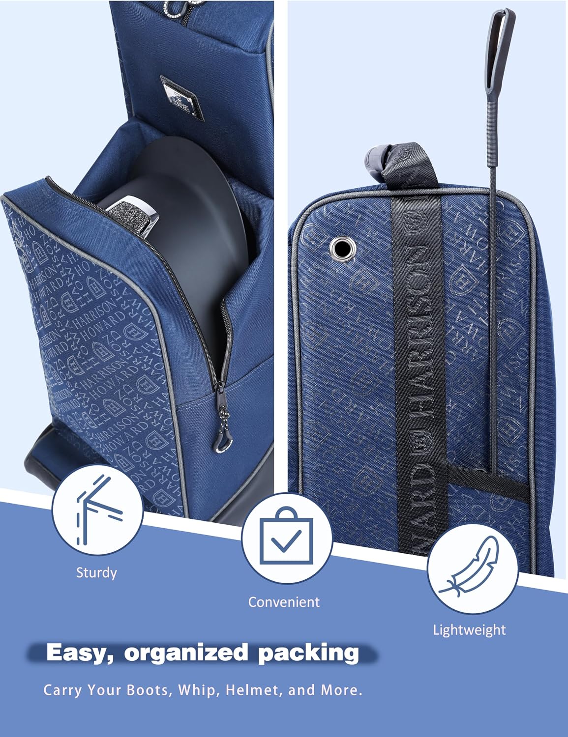 Equestrian Tall Boot & Helmet Bag, Riding Gear Organizer