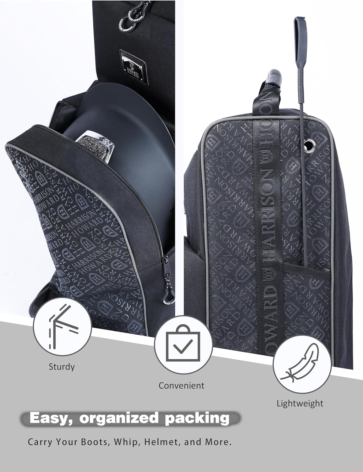 Equestrian Tall Boot & Helmet Bag, Riding Gear Organizer
