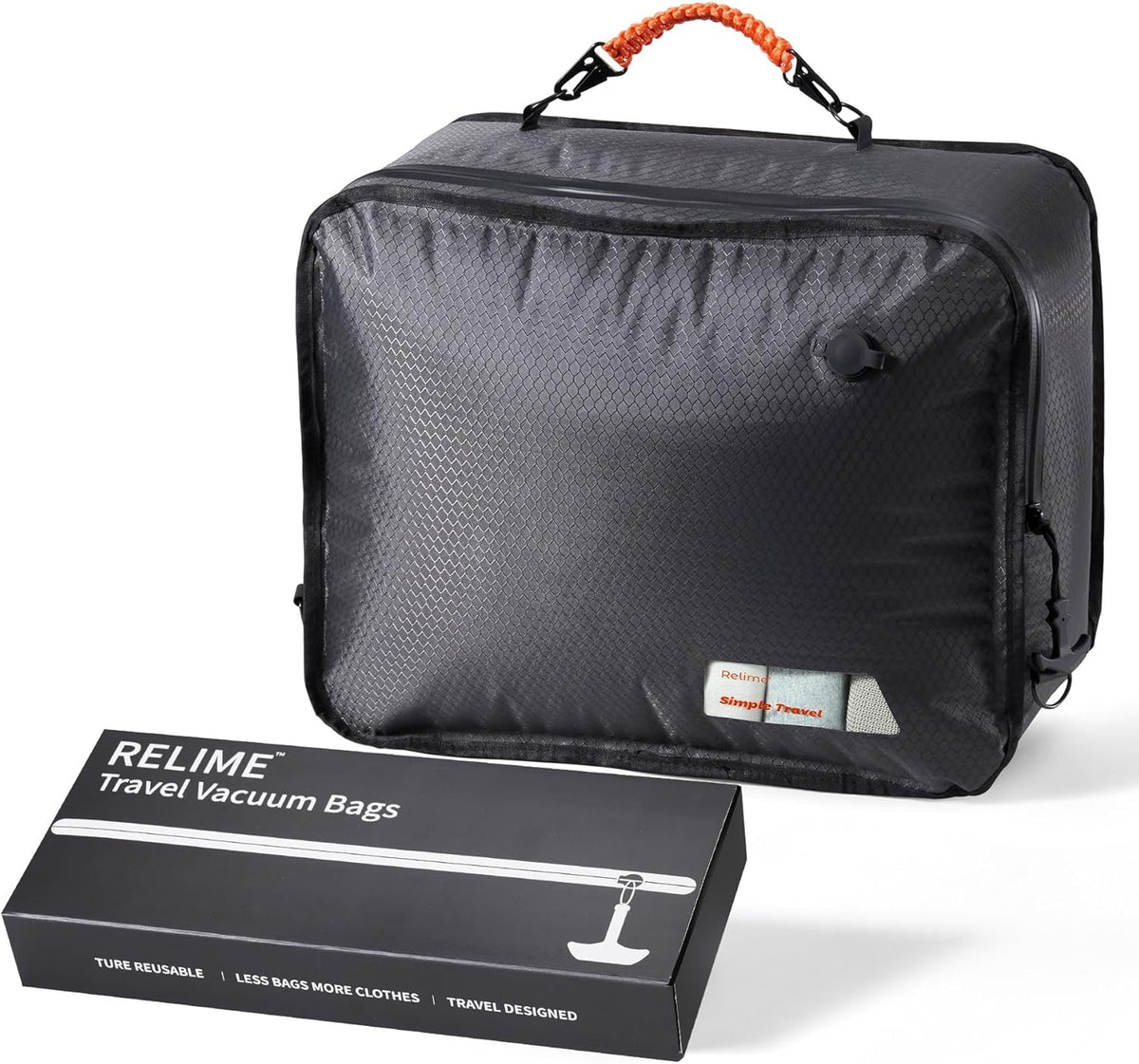 Apex Series Vacuum Bags for Travel Luggage, 180° Open, Reusable Compression Bags for travel Pack, Vacuum Seal Packing Cube for Cloth (2Medium+Pump)