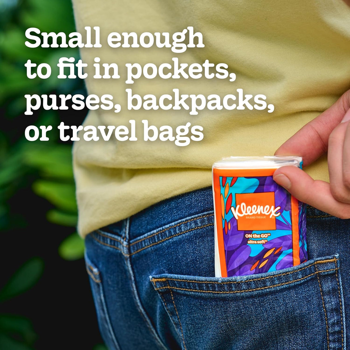 On-The-Go Facial Tissues, 8 Travel Packs, 10 Tissues per Pack