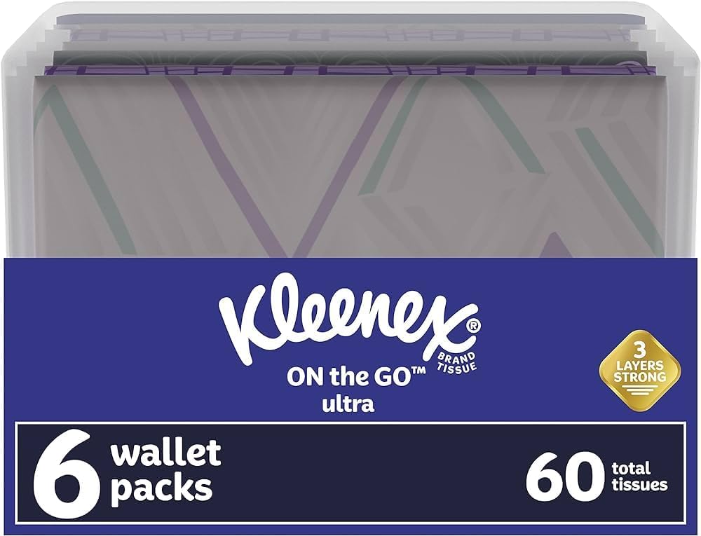 On-The-Go Facial Tissues, 8 Travel Packs, 10 Tissues per Pack