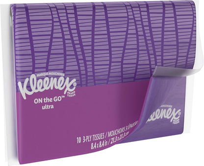 On-The-Go Facial Tissues, 8 Travel Packs, 10 Tissues per Pack