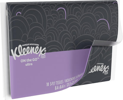 On-The-Go Facial Tissues, 8 Travel Packs, 10 Tissues per Pack