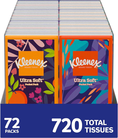 On-The-Go Facial Tissues, 8 Travel Packs, 10 Tissues per Pack