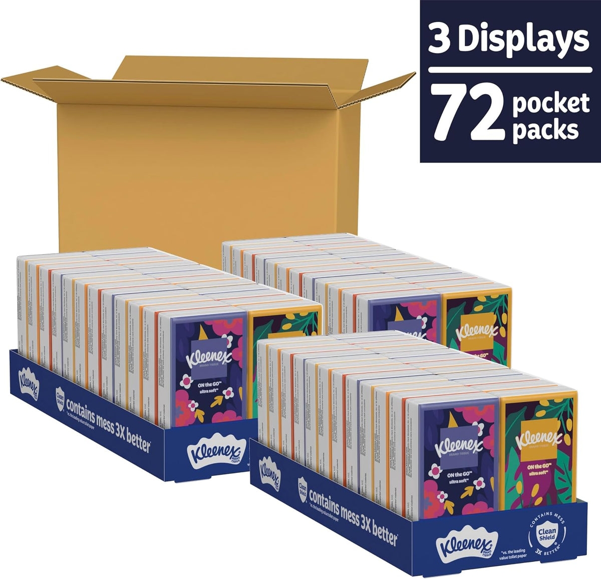 On-The-Go Facial Tissues, 8 Travel Packs, 10 Tissues per Pack