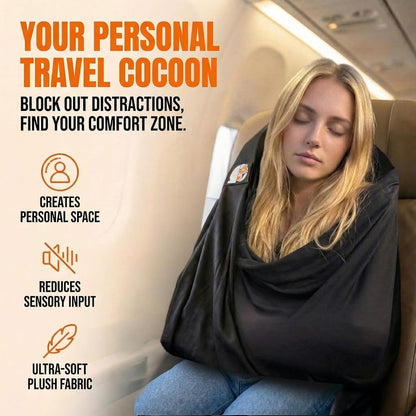 The Slyng-Premium Travel Blanket System – Airplane Sleep Support, Blanket Body Sling for Deep Sleep | Ultra-Soft, Breathable, Compact Carry-On Travel Essential for Long Flights and Car Road Trips