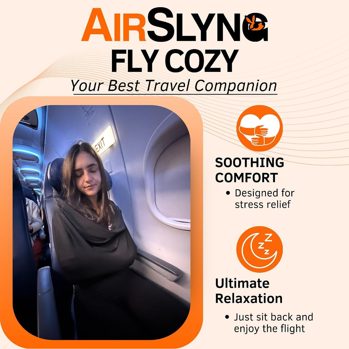 The Slyng-Premium Travel Blanket System – Airplane Sleep Support, Blanket Body Sling for Deep Sleep | Ultra-Soft, Breathable, Compact Carry-On Travel Essential for Long Flights and Car Road Trips