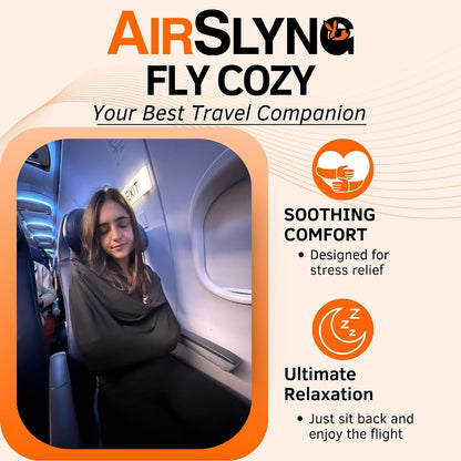 The Slyng-Premium Travel Blanket System – Airplane Sleep Support, Blanket Body Sling for Deep Sleep | Ultra-Soft, Breathable, Compact Carry-On Travel Essential for Long Flights and Car Road Trips
