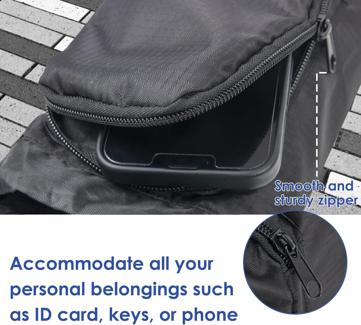 Trail maker Water Bottle Carrier Bag with Strap, Phone Pocket for Walking, Runs, Bike, Stainless Steel, Glass, Plastic