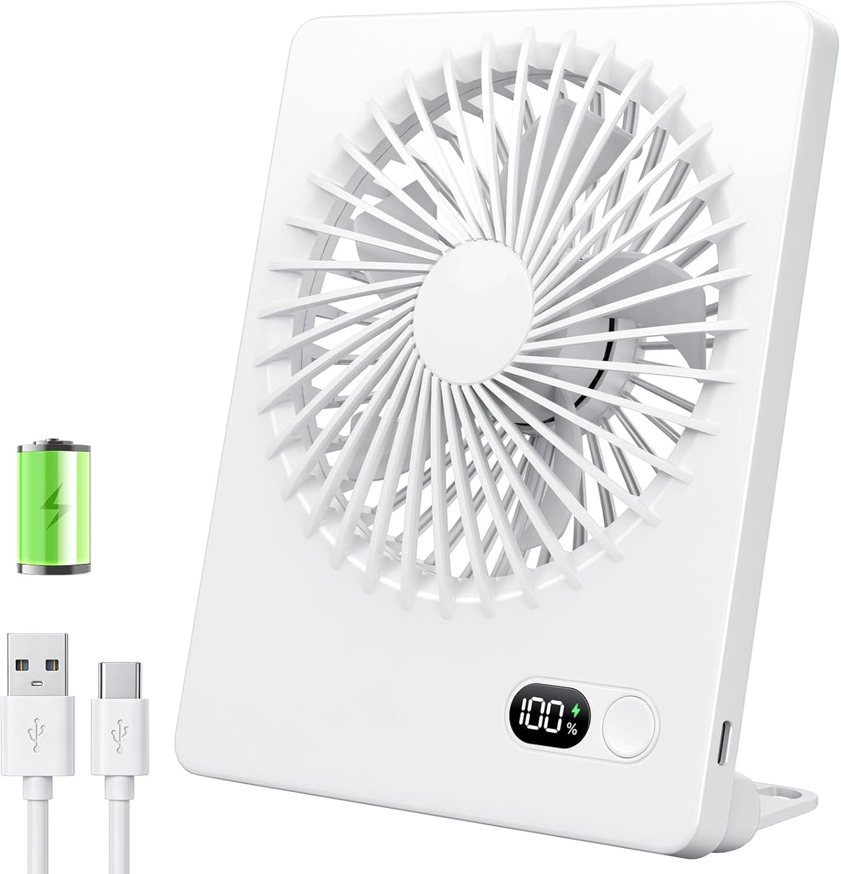 Desk Fan Small Rechargeable Battery Table Fans for travel Ultra Quiet