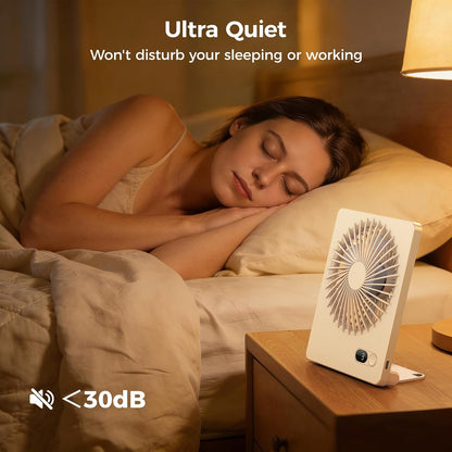 Desk Fan Small Rechargeable Battery Table Fans for travel Ultra Quiet