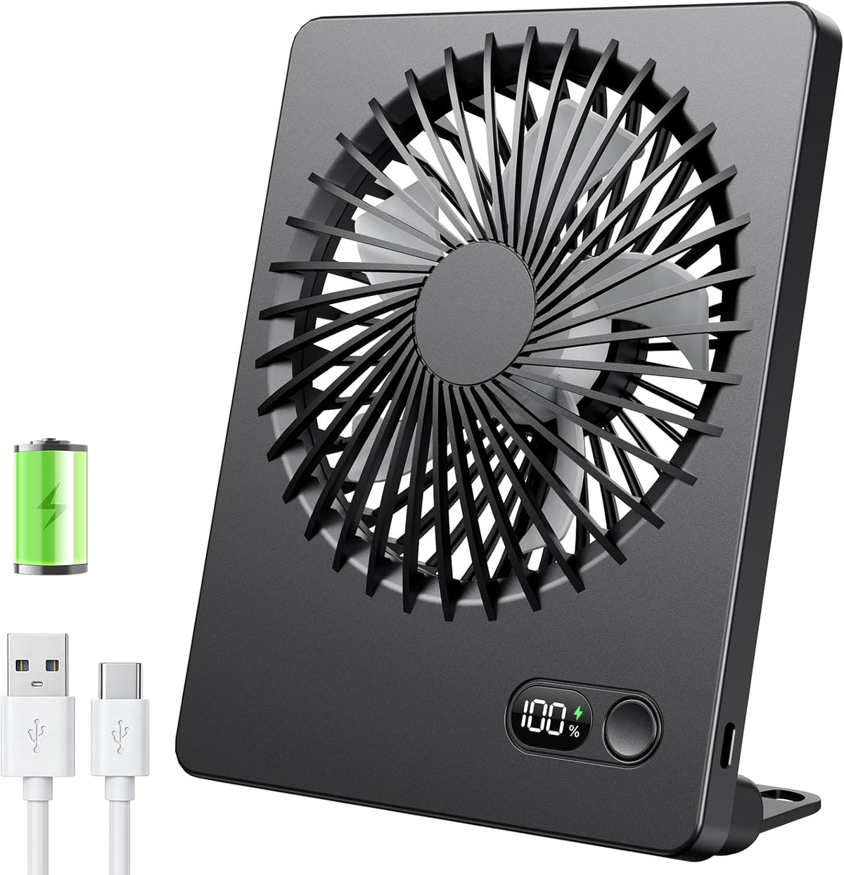 Desk Fan Small Rechargeable Battery Table Fans for travel Ultra Quiet