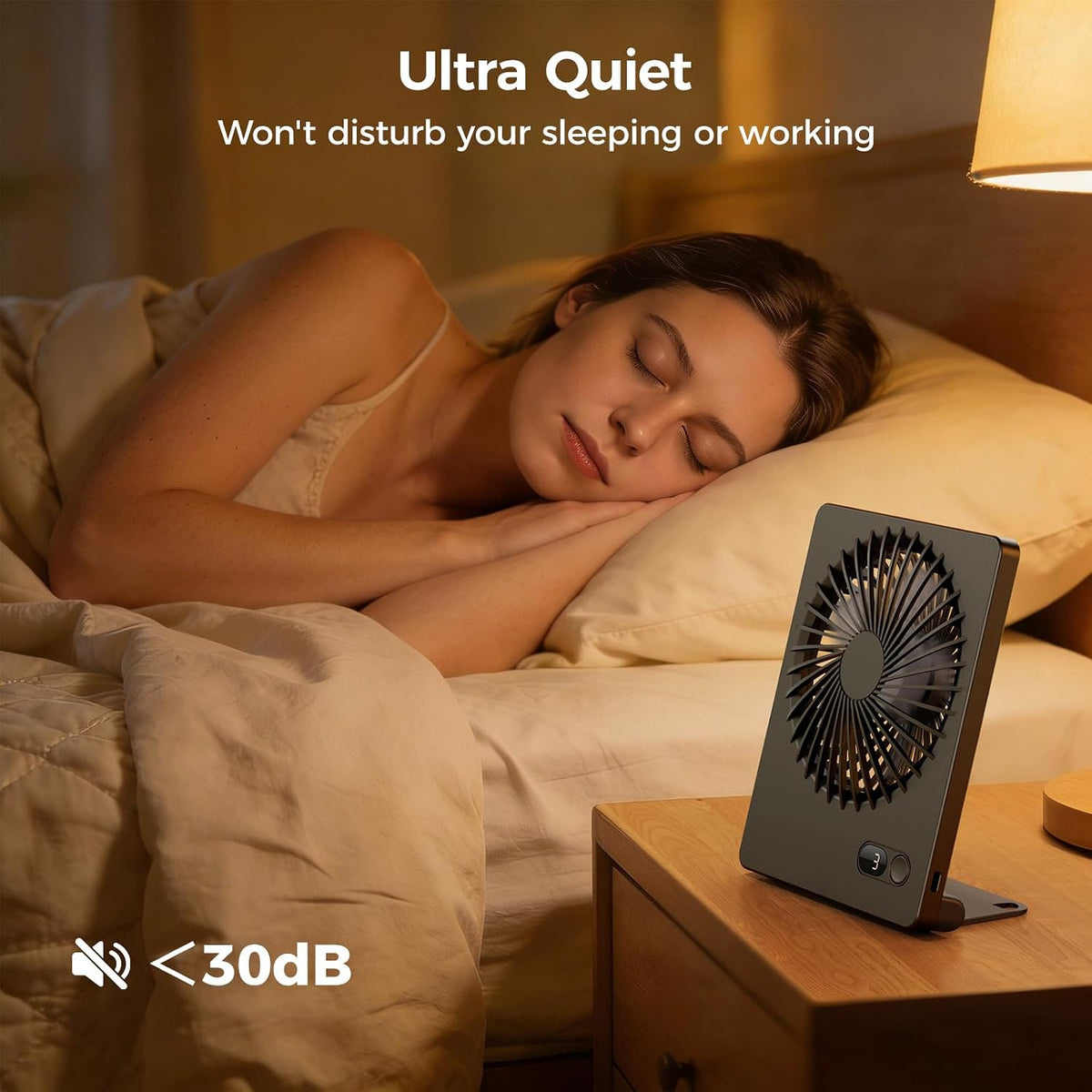 Desk Fan Small Rechargeable Battery Table Fans for travel Ultra Quiet
