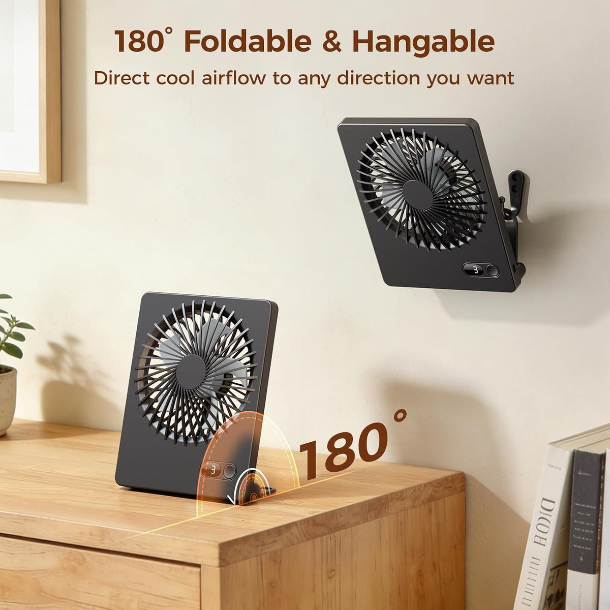 Desk Fan Small Rechargeable Battery Table Fans for travel Ultra Quiet