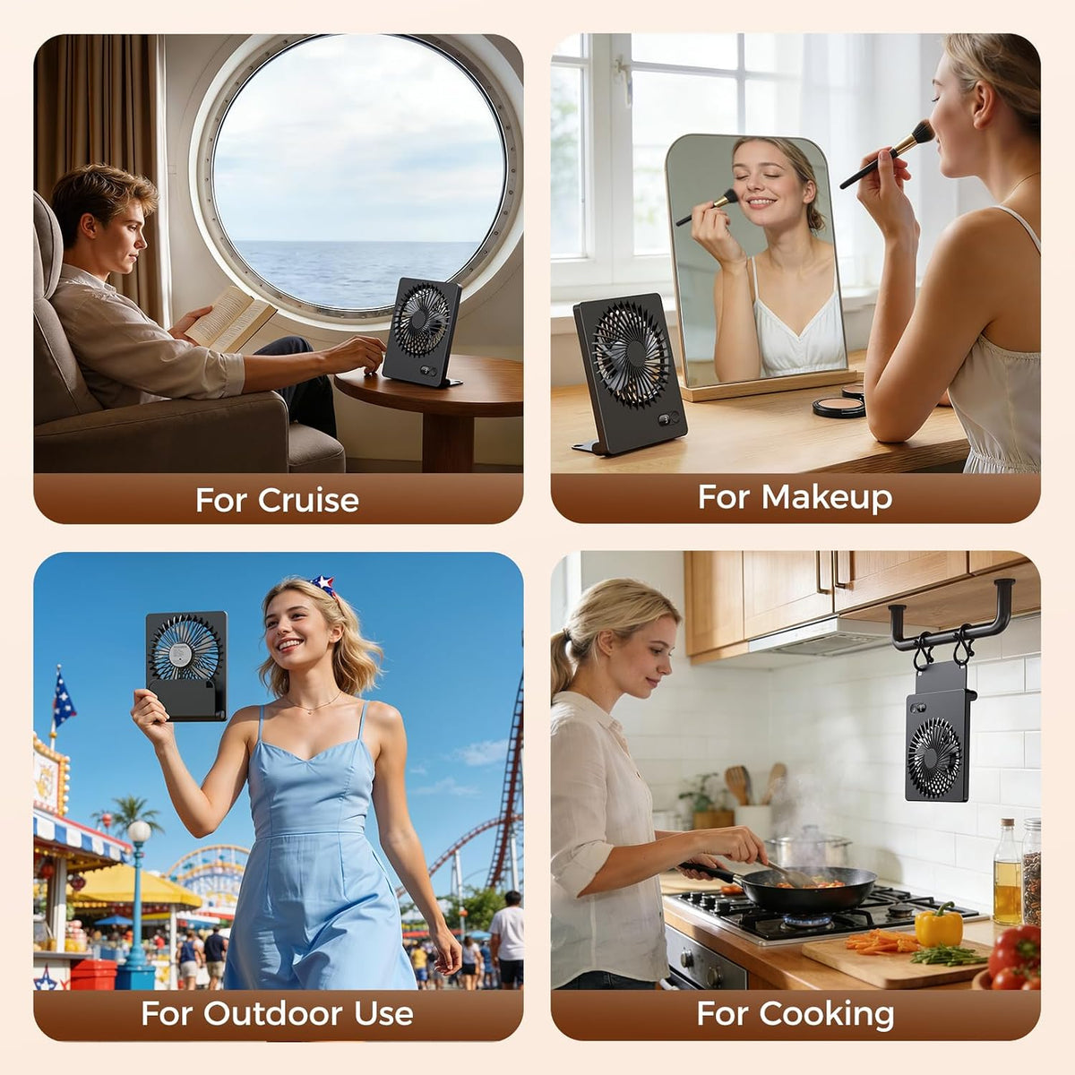 Desk Fan Small Rechargeable Battery Table Fans for travel Ultra Quiet