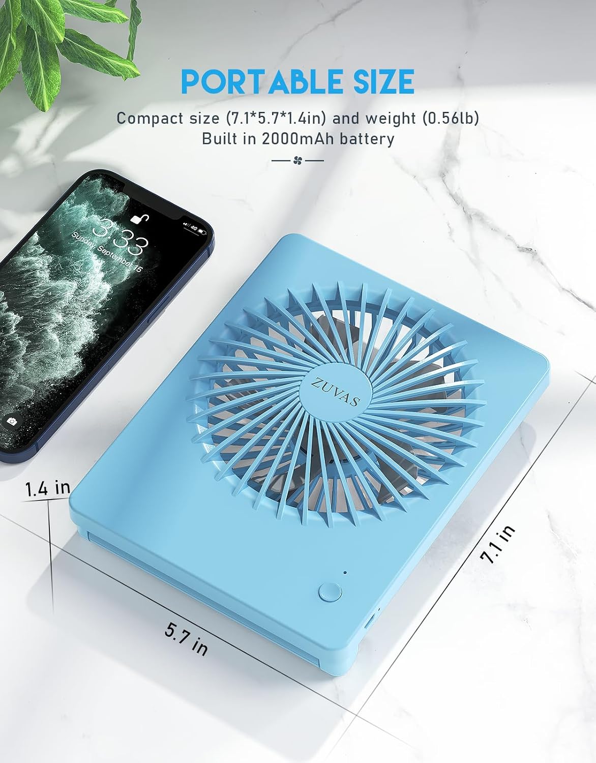 Desk Fan Small Rechargeable Battery Table Fans for travel Ultra Quiet