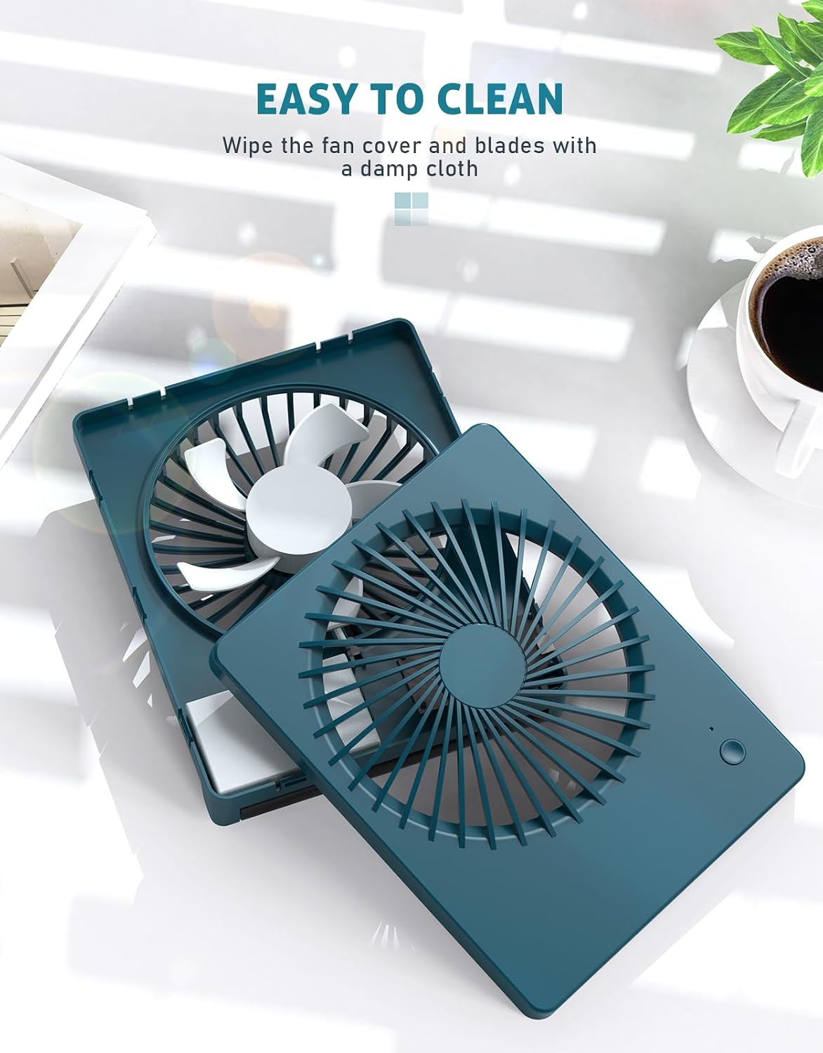 Desk Fan Small Rechargeable Battery Table Fans for travel Ultra Quiet