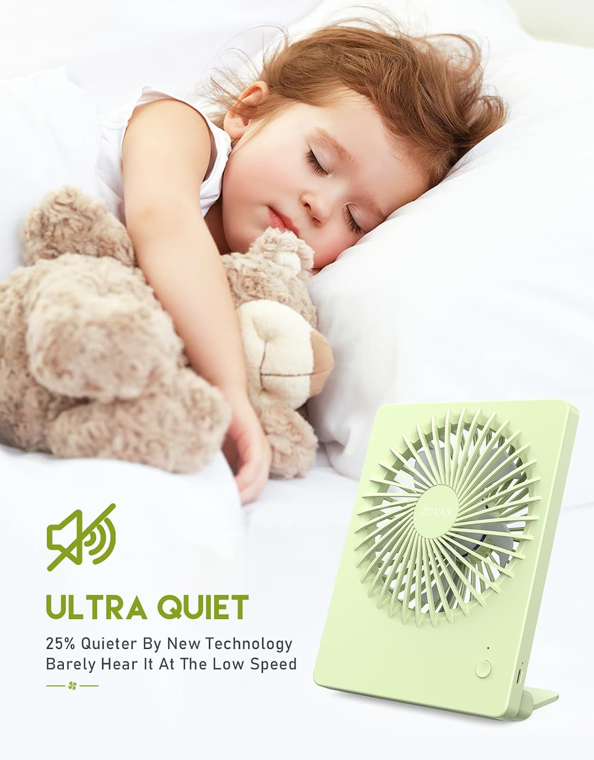 Desk Fan Small Rechargeable Battery Table Fans for travel Ultra Quiet